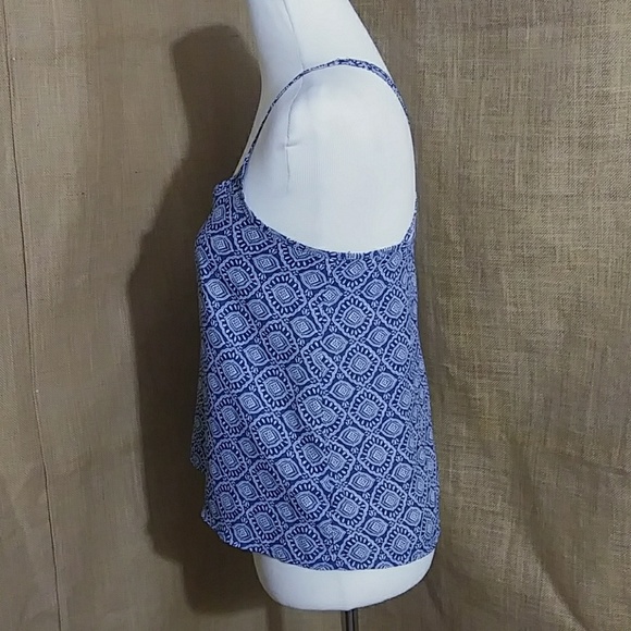 Blue Hollister Print Tank Strappy Racer Back XS Size Extra Small RED BANNER - Picture 4 of 8
